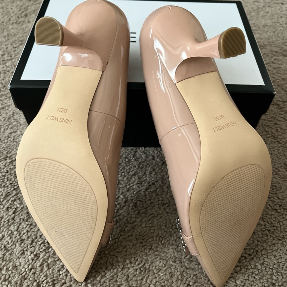 Nine West Blush Heels with Crystal Buckle - Picture 3 of 4